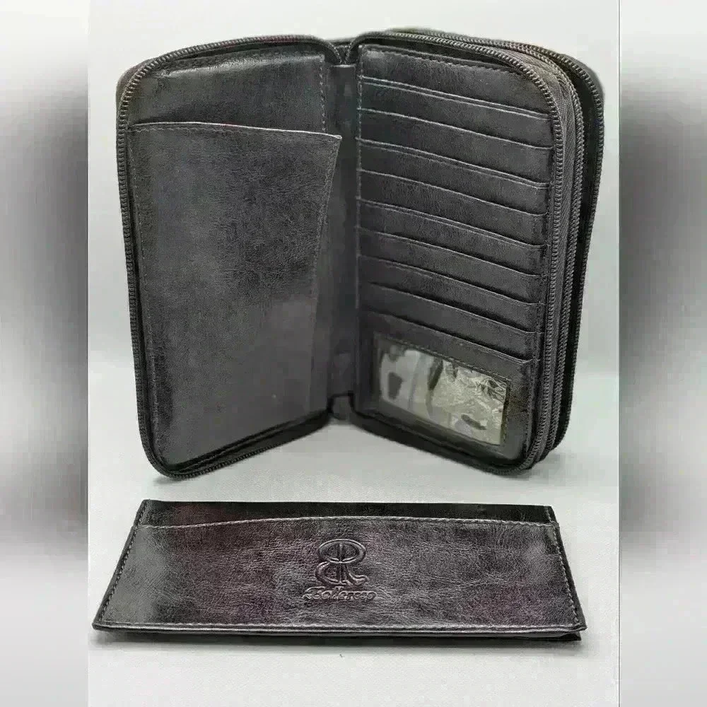 Dark Brown Leather Wallet Multiple Compartments Bellerose